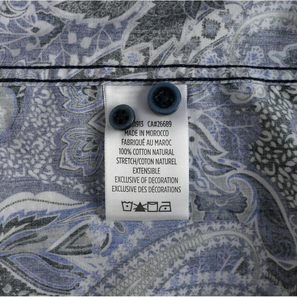 Robert Graham Paisley Button Down Shirt Mens M Blue Classic Fit Mesmerizing 16.5 - Picture 7 of 7
